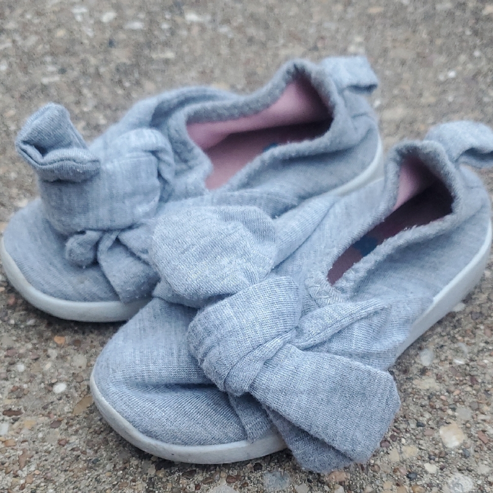 Limited Too Grey Fabric Sneakers With Big Bow Baby Infant 5